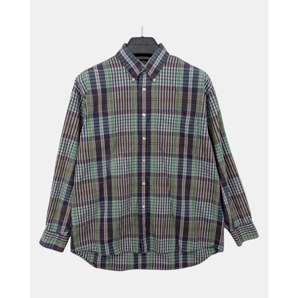 Vintage Dockers Authentic Men's M Madras Plaid Long Sleeve Button Shirt‎